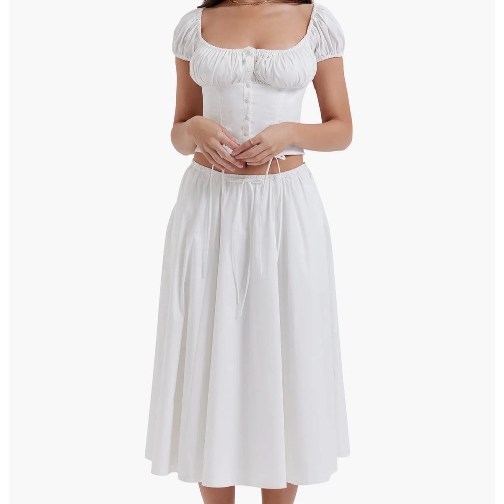 HOUSE OF CB Cora Gathered Lace-Up Skirt S